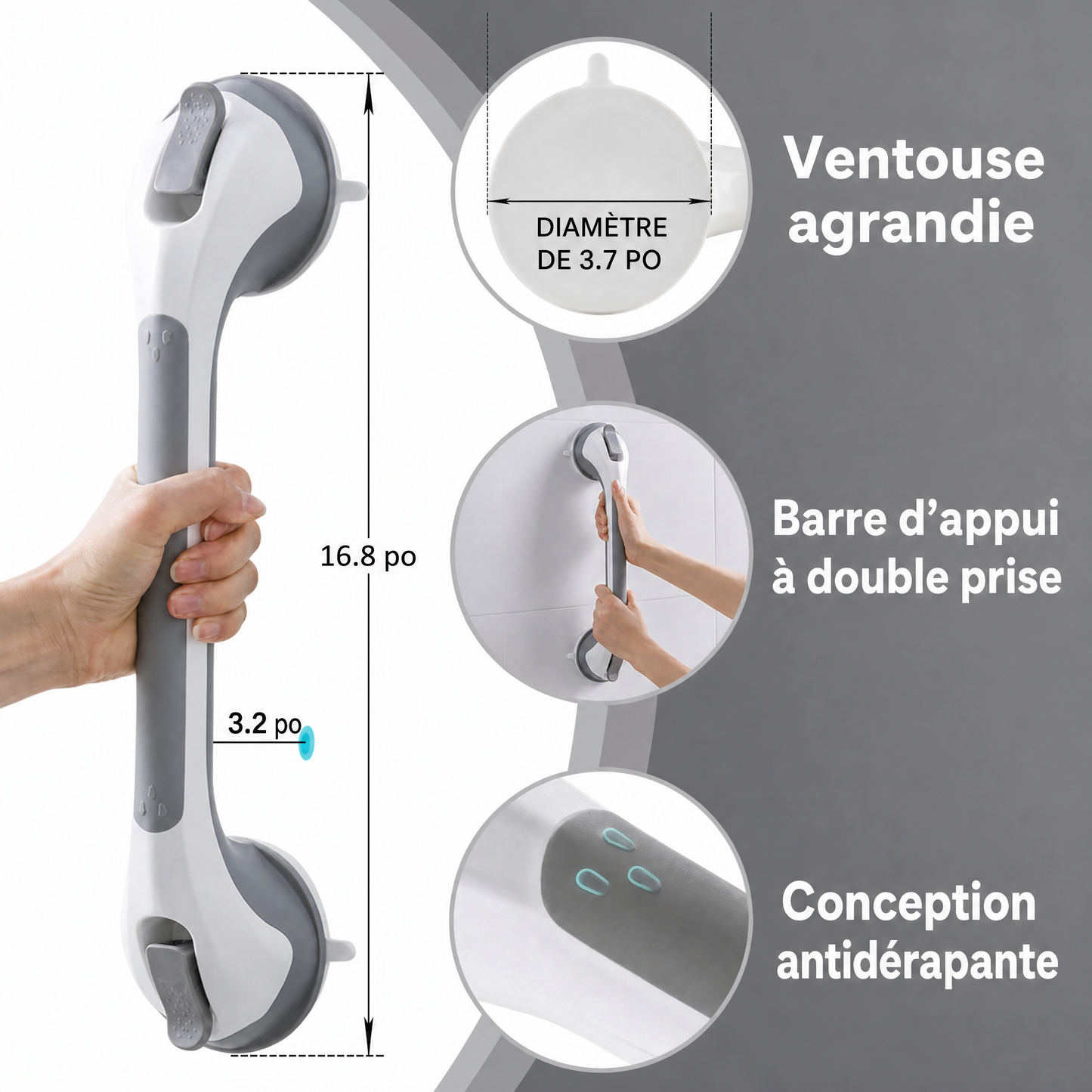 Barre d'appui pour douche