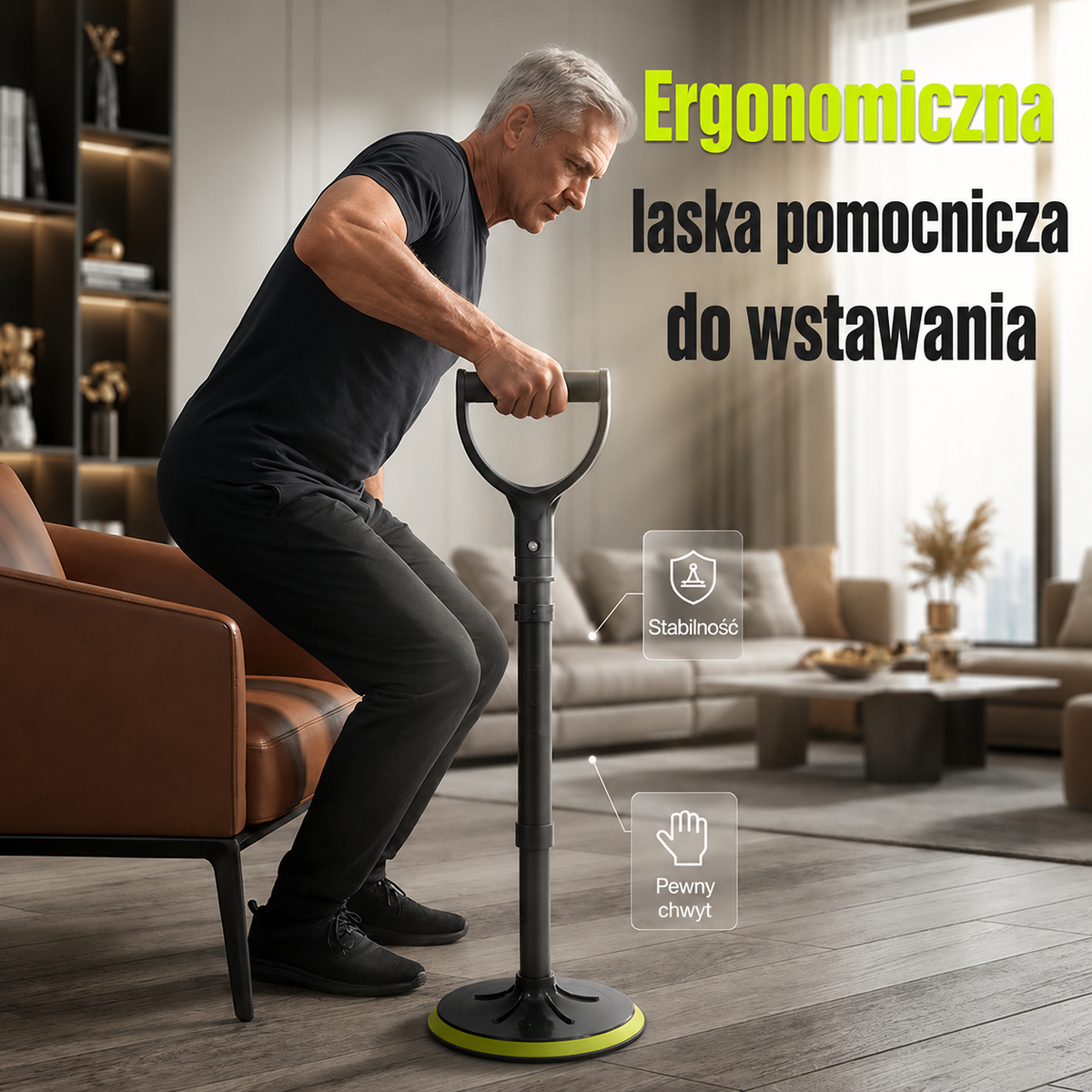 Pomocna Rączka™ – Regulowana Podpora do Wstawania