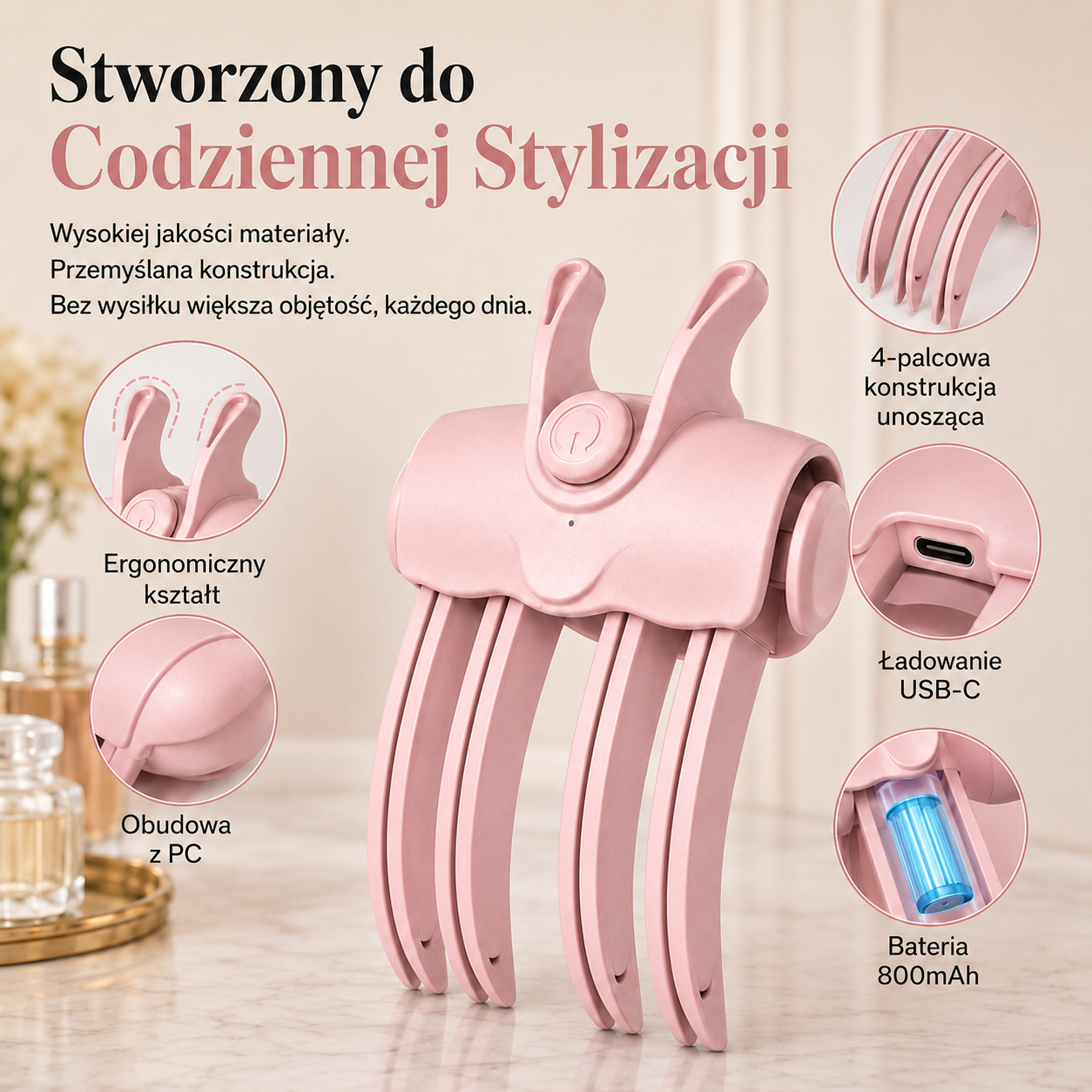 Volumea™ - Podgrzewana spinka do unoszenia włosów u nasady