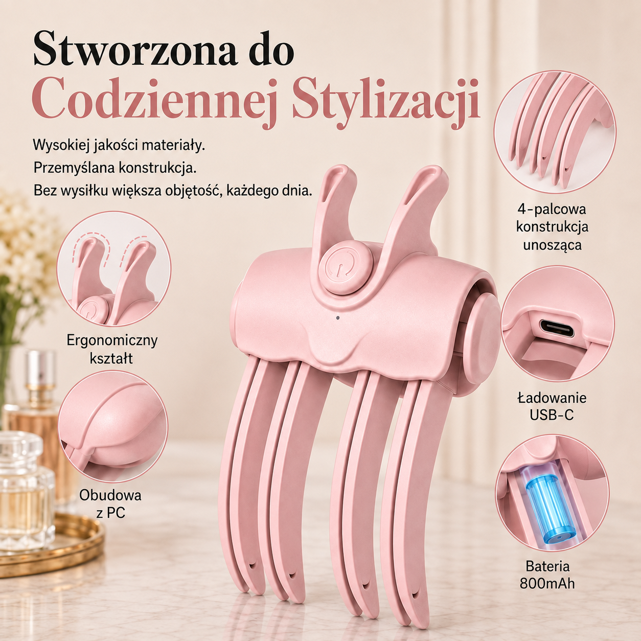 Volumea™ - Podgrzewana spinka do unoszenia włosów u nasady