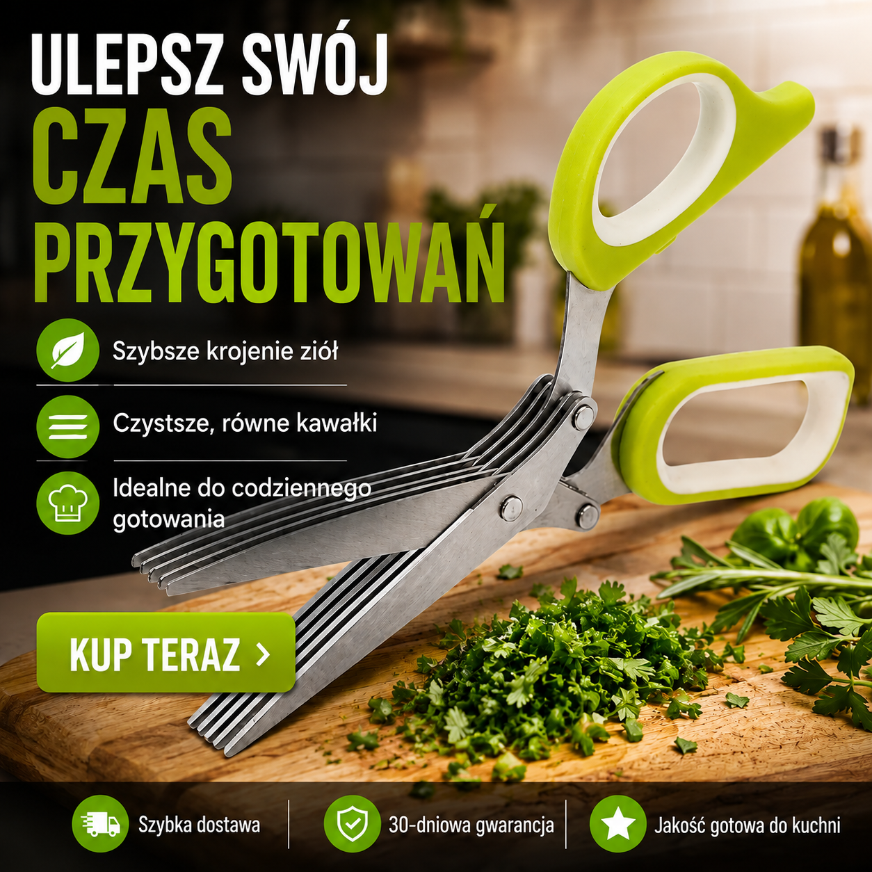 ZiołoCięcie™ – Nożyczki do Ziół 5-Ostrzowe ze Stali Nierdzewnej