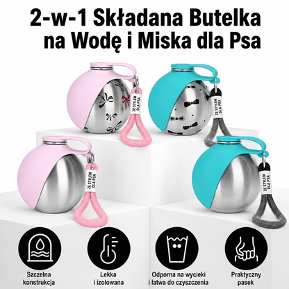 PsiaKropla™ - Kompaktowa Butelka i Miska 2w1 dla Psa