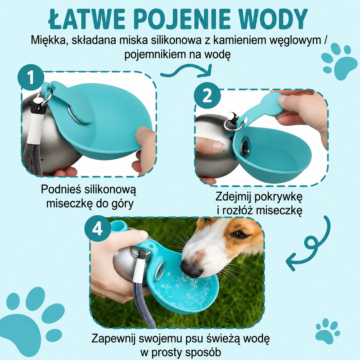 PsiaKropla™ - Kompaktowa Butelka i Miska 2w1 dla Psa