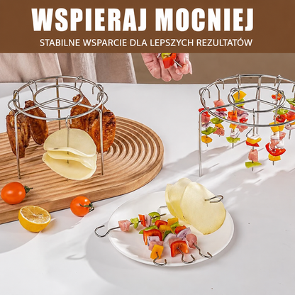 Grillownik™ – Stojak na Szaszłyki do Air Fryera | Równomierne Pieczenie Bez Obracania