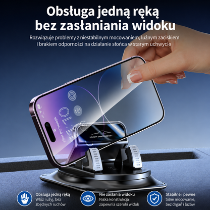 PewnyUchwyt™ – Obrotowy uchwyt na telefon 360° do deski rozdzielczej