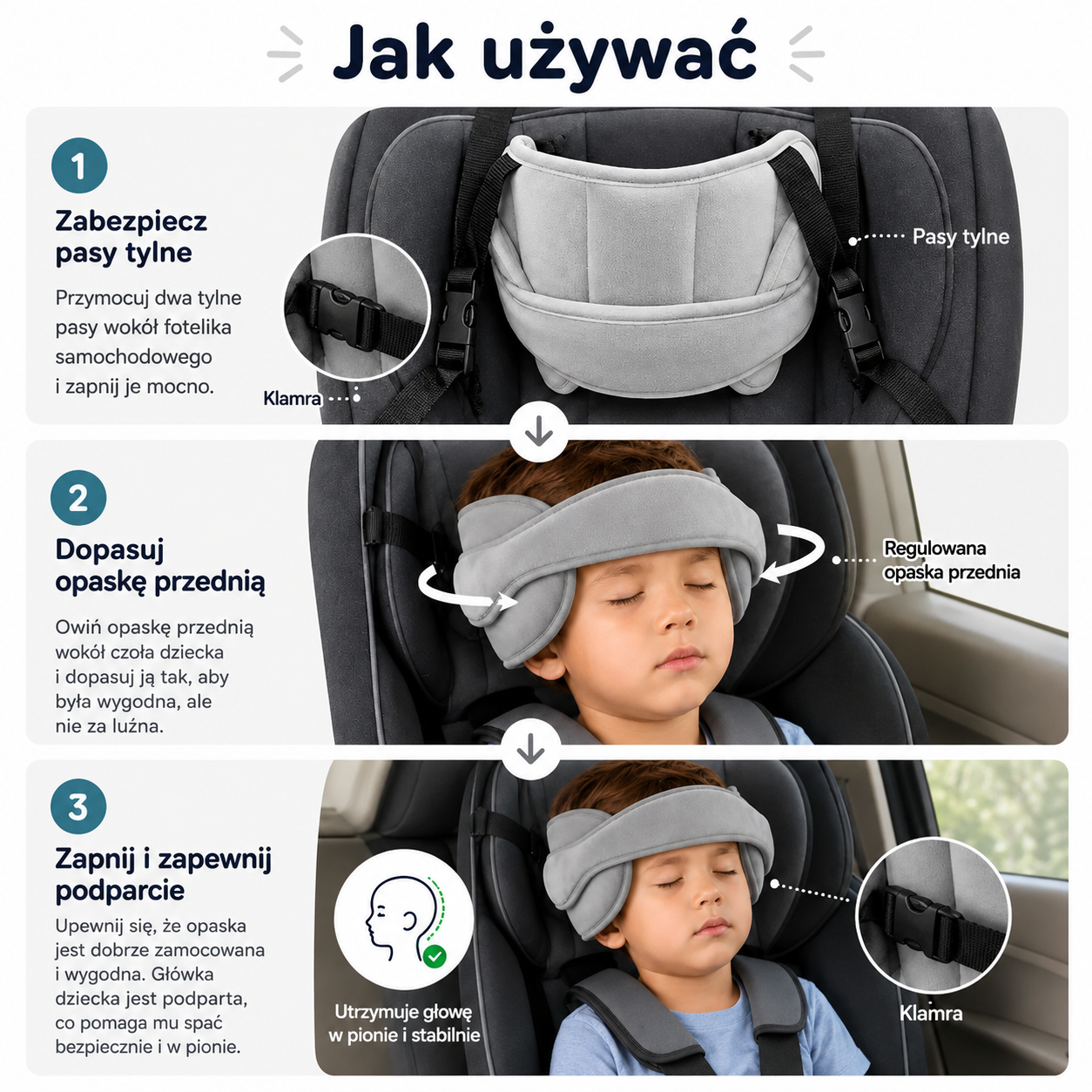 MiękkiSen™ - Miękkie Wsparcie Głowy i Szyi dla Dzieci w Podróży