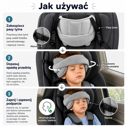 MiękkiSen™ - Miękkie Wsparcie Głowy i Szyi dla Dzieci w Podróży