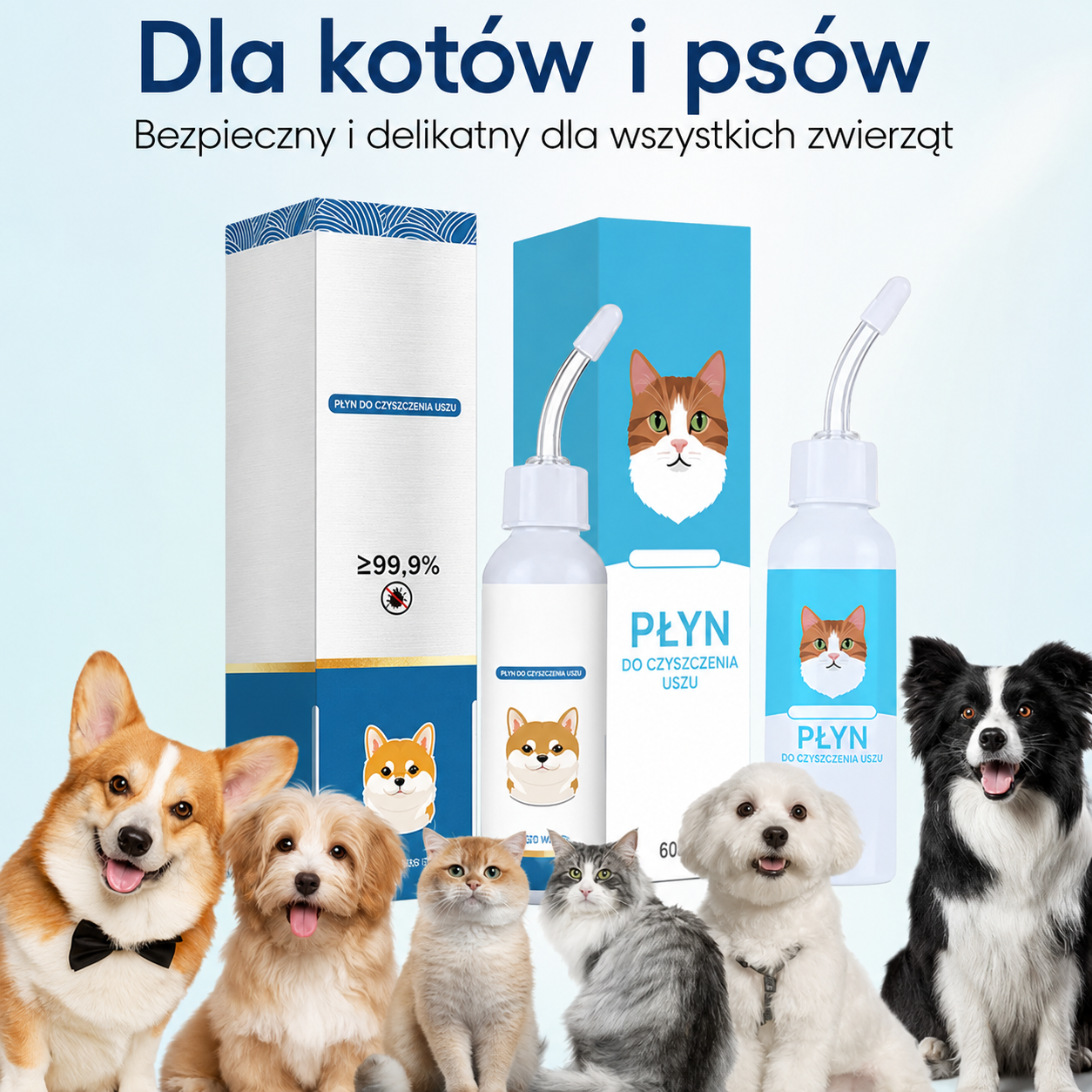 CzysteUszko™ - Łagodny Płyn do Czyszczenia Uszu Psów i Kotów