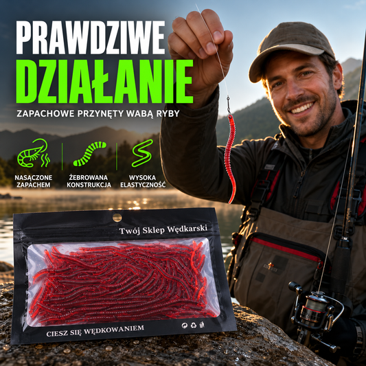 CzerwonyBranie - Zapachowe robaki wędkarskie – miękkie przynęty na ryby