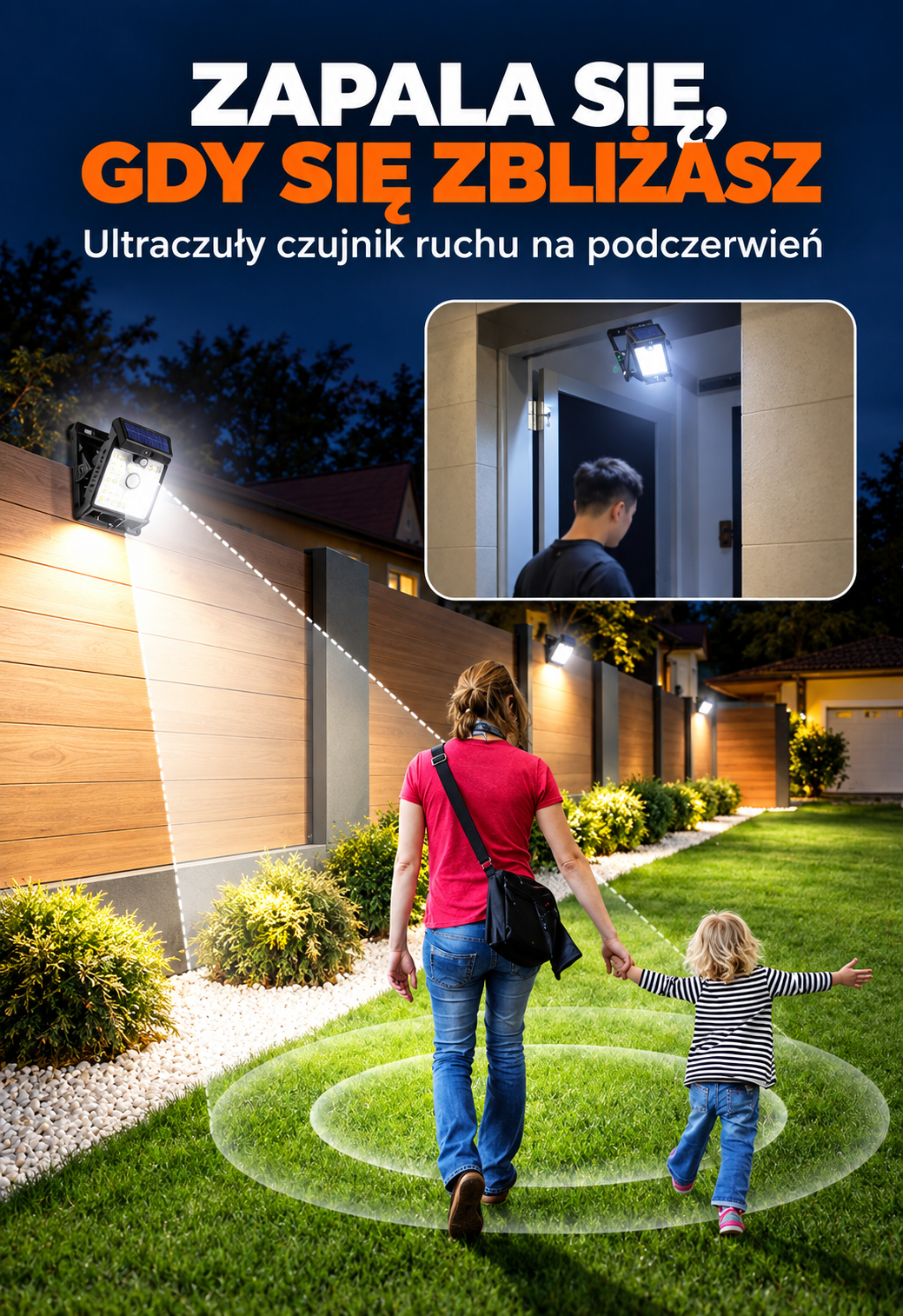 SolarLux - Solarna lampa LED z czujnikiem ruchu
