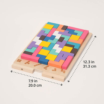 Sprytne Klocki™ – Drewniana Gra Logiczna Tetris | 42 Elementy