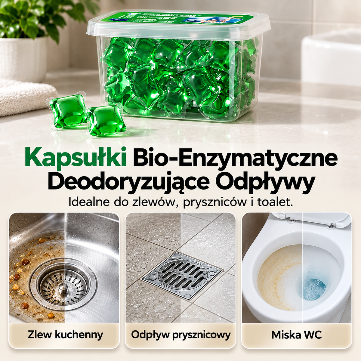 Drainova™ - Bio-enzymatyczne kapsułki do rur i odpływów