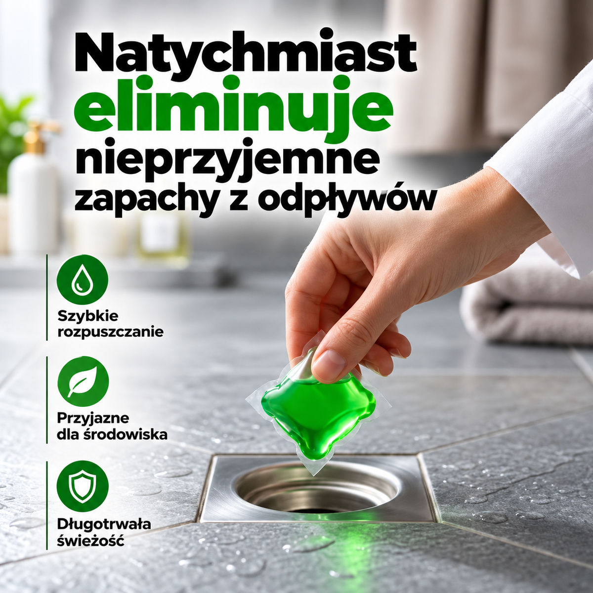 Drainova™ - Bio-enzymatyczne kapsułki do rur i odpływów
