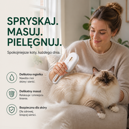 PupilSpa™ - Inteligentna Szczotka Parowa z Mgiełką dla Zwierząt