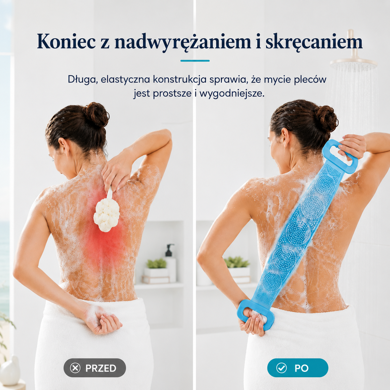 SilikoPlecy™ – Elastyczny Pas do Mycia Pleców i Masażu