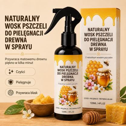 DrewnoLux™ - Spray z Woskiem Pszczelim do Drewna