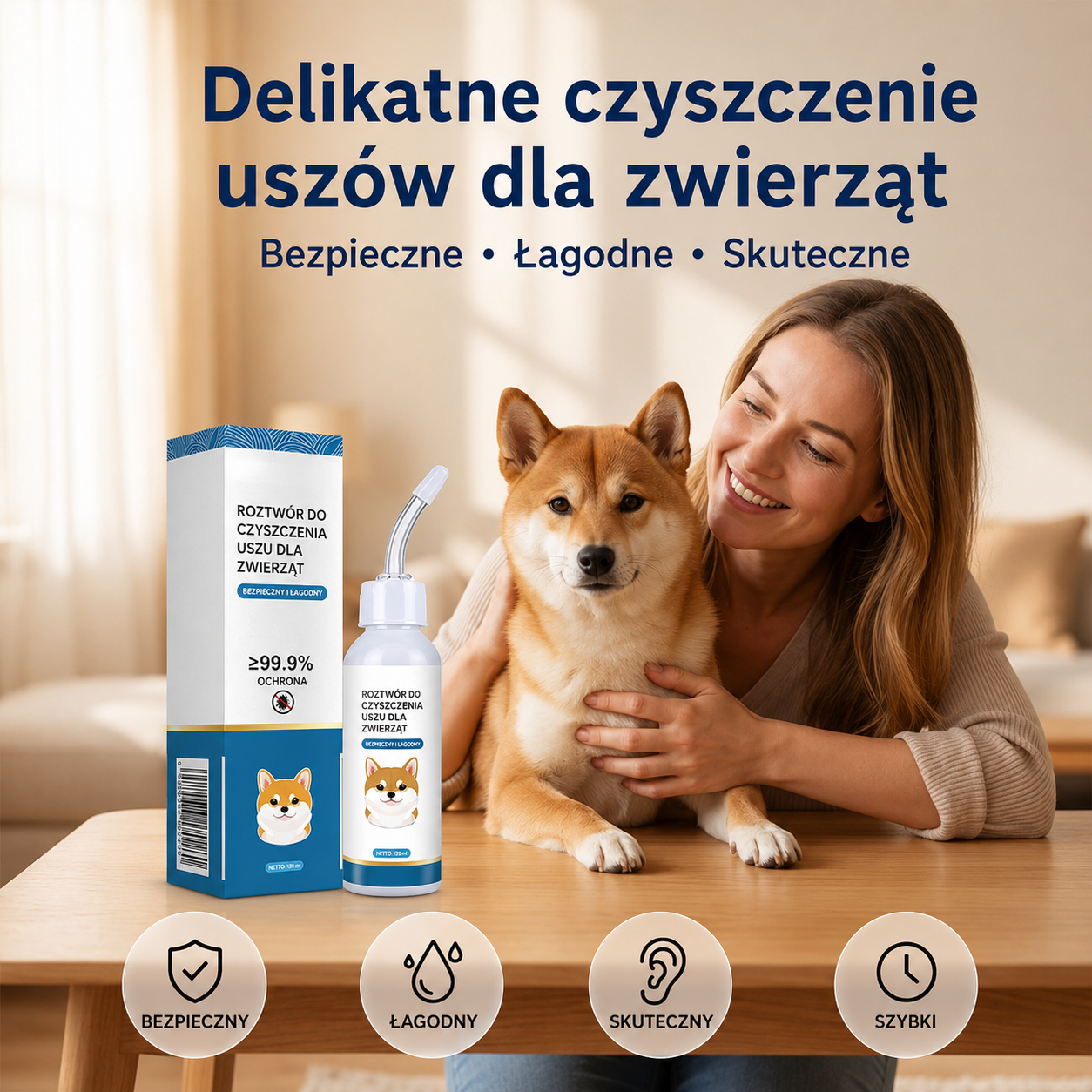CzysteUszko™ - Łagodny Płyn do Czyszczenia Uszu Psów i Kotów