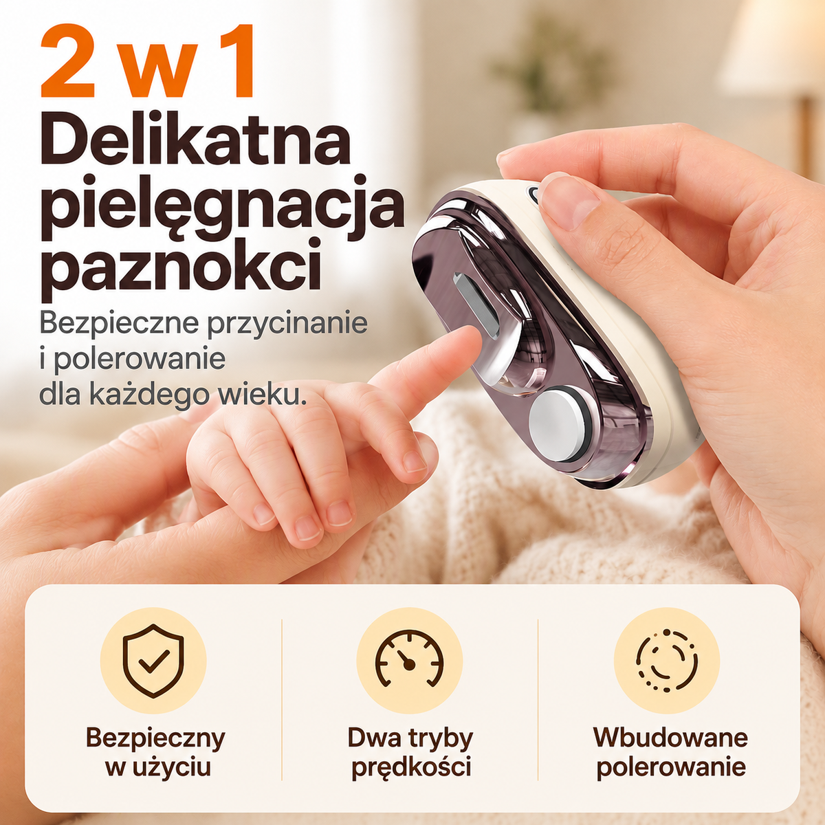 Nailumi™ - Elektryczny Trymer do Paznokci 2w1 dla Całej Rodziny