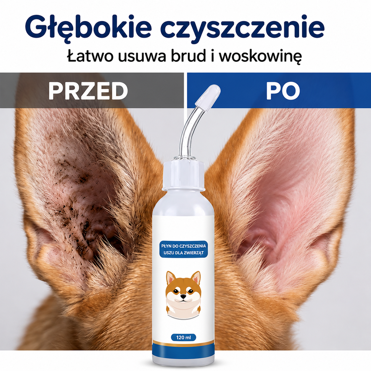 CzysteUszko™ - Łagodny Płyn do Czyszczenia Uszu Psów i Kotów