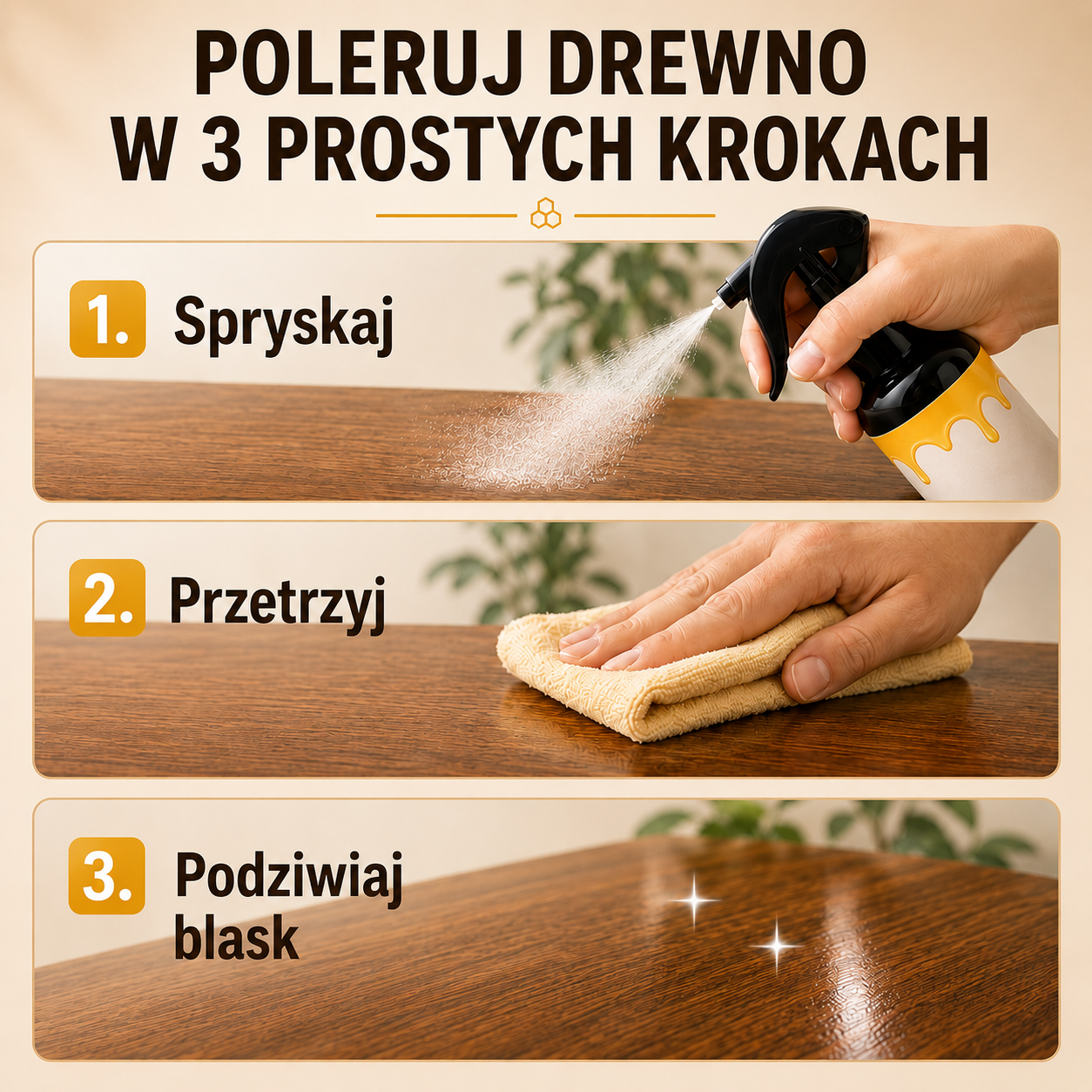DrewnoLux™ - Spray z Woskiem Pszczelim do Drewna