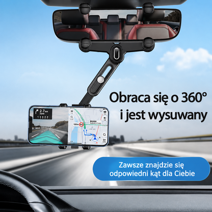 LusterGrip™ – Obrotowy i wysuwany uchwyt na telefon do lusterka samochodowego 360°
