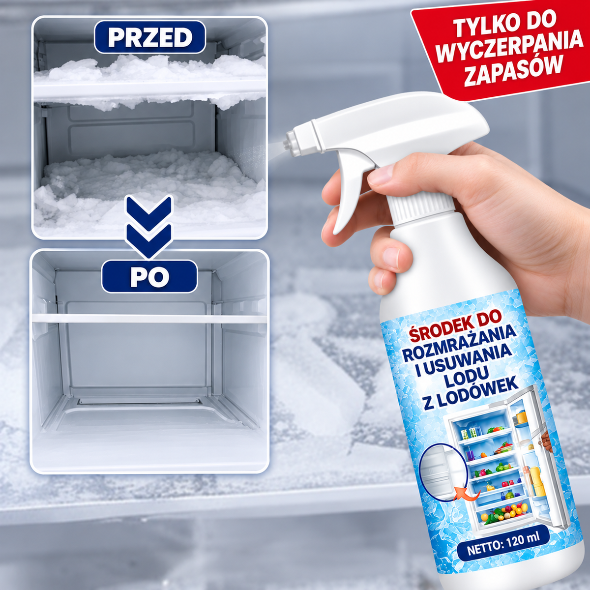 Frostella™ - Spray do szybkiego rozmrażania lodówek i zamrażarek