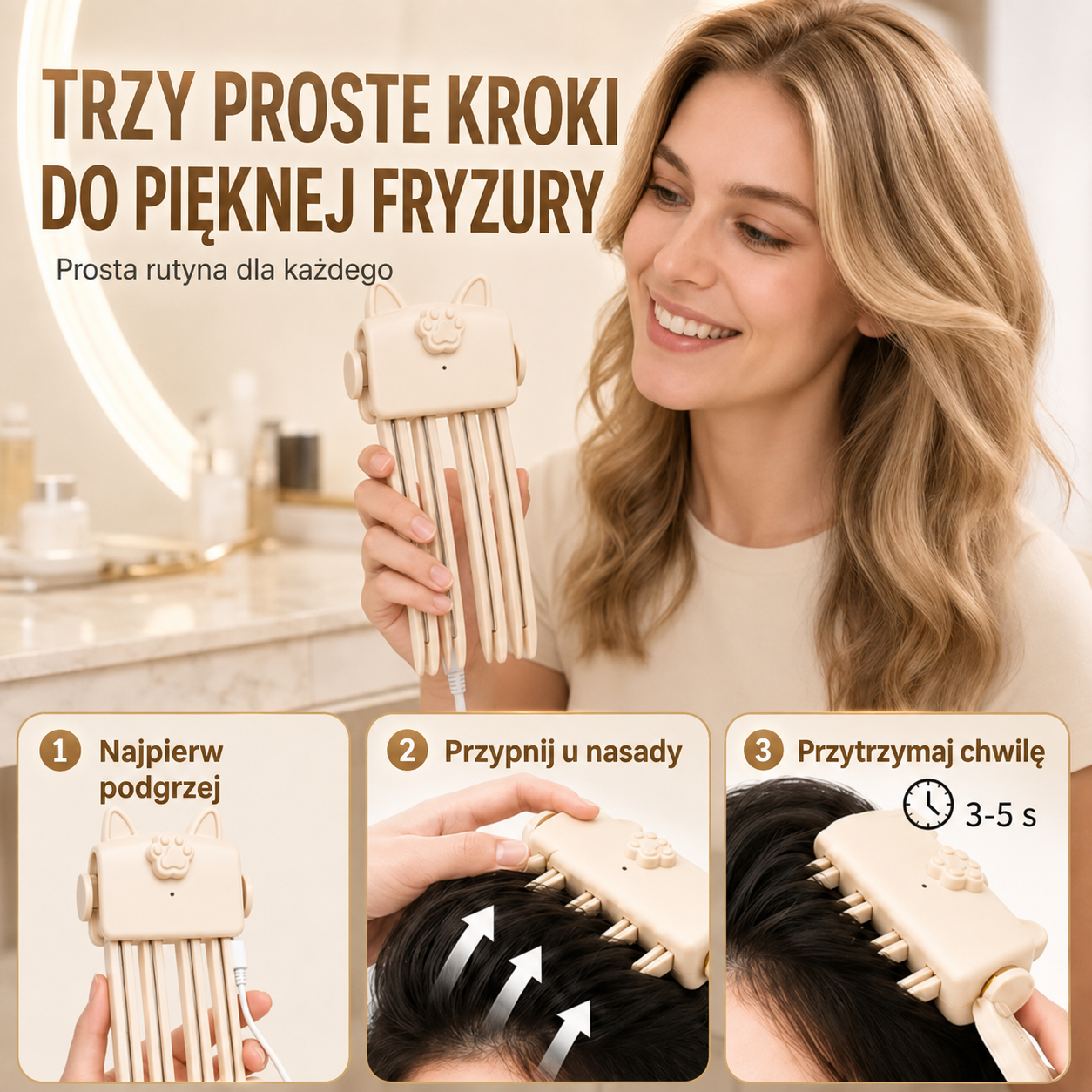 Volumea™ - Podgrzewana spinka do unoszenia włosów u nasady