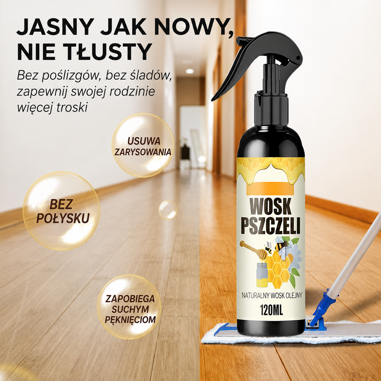 DrewnoLux™ - Spray z Woskiem Pszczelim do Drewna