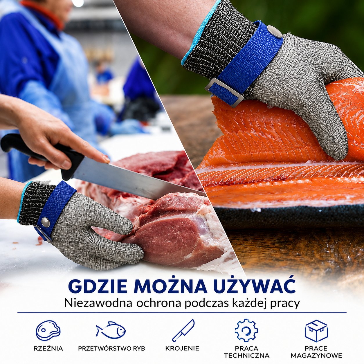 StalGrip™ - Profesjonalna rękawica antyprzecięciowa ze stali nierdzewnej 316L