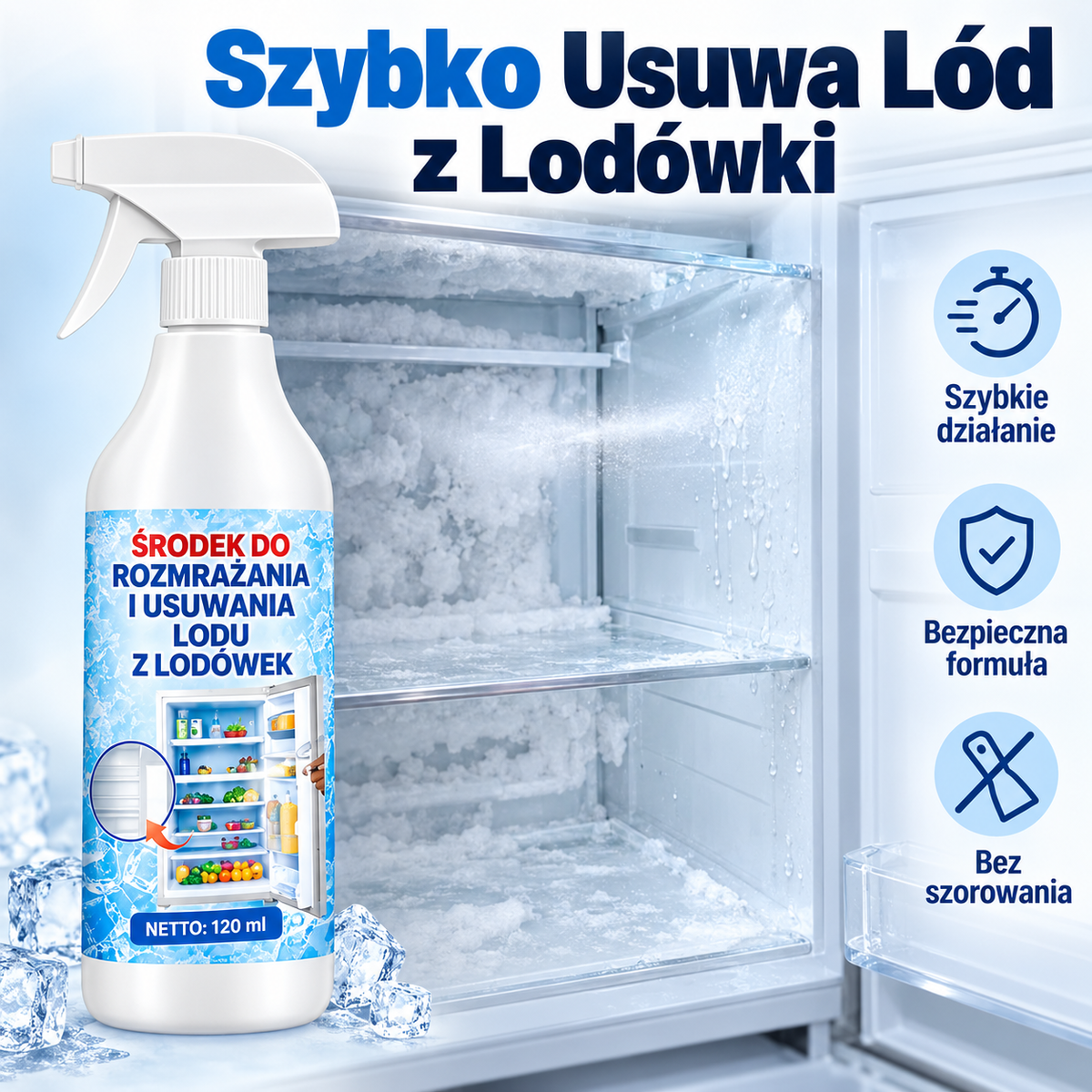Frostella™ - Spray do szybkiego rozmrażania lodówek i zamrażarek
