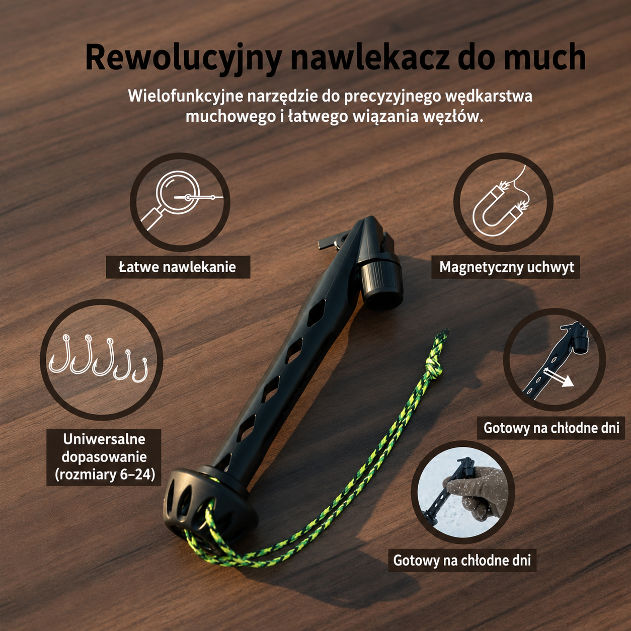MuchoMag™ - Magnetyczny nawlekacz do much wędkarskich i wiązania węzłów