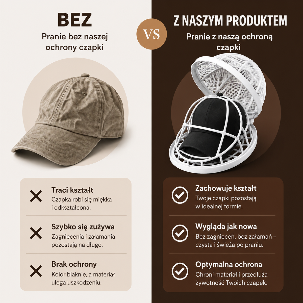 CzapkoForm™ – Ochronna Forma do Prania Czapek