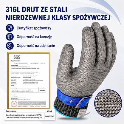 StalGrip™ - Profesjonalna rękawica antyprzecięciowa ze stali nierdzewnej 316L
