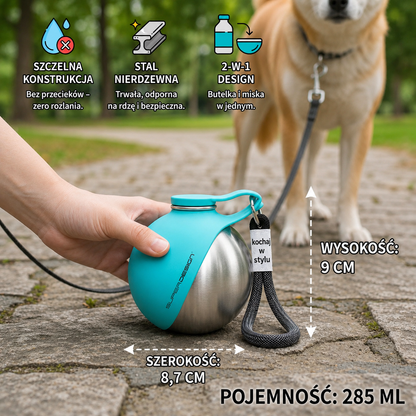 PsiaKropla™ - Kompaktowa Butelka i Miska 2w1 dla Psa