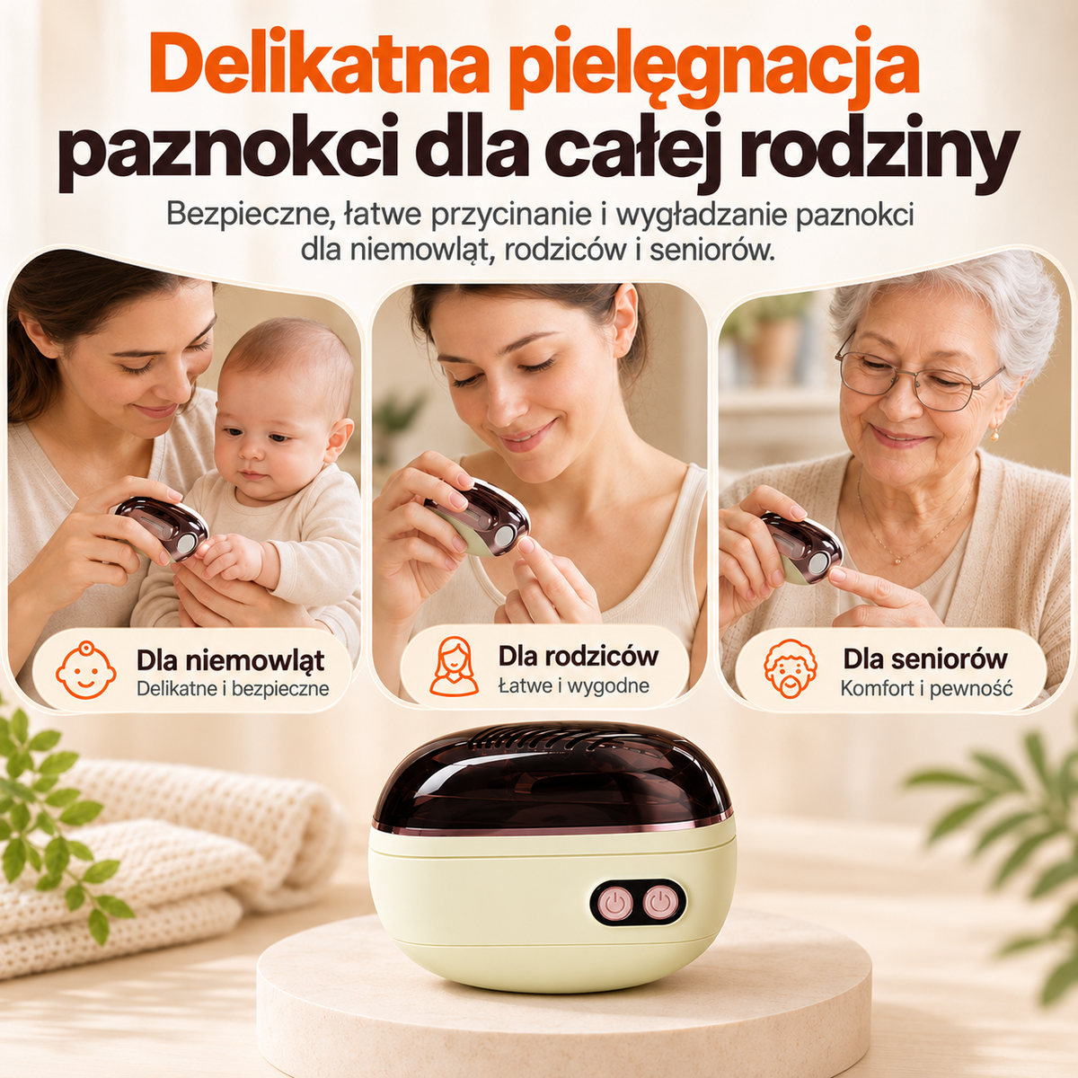 Nailumi™ - Elektryczny Trymer do Paznokci 2w1 dla Całej Rodziny