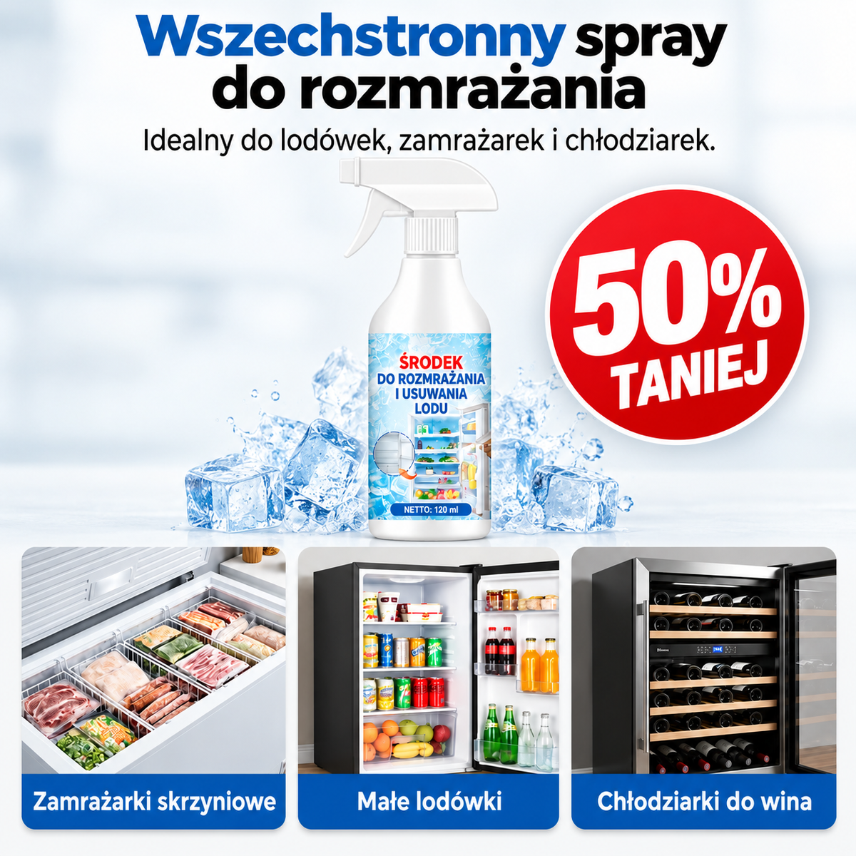Frostella™ - Spray do szybkiego rozmrażania lodówek i zamrażarek