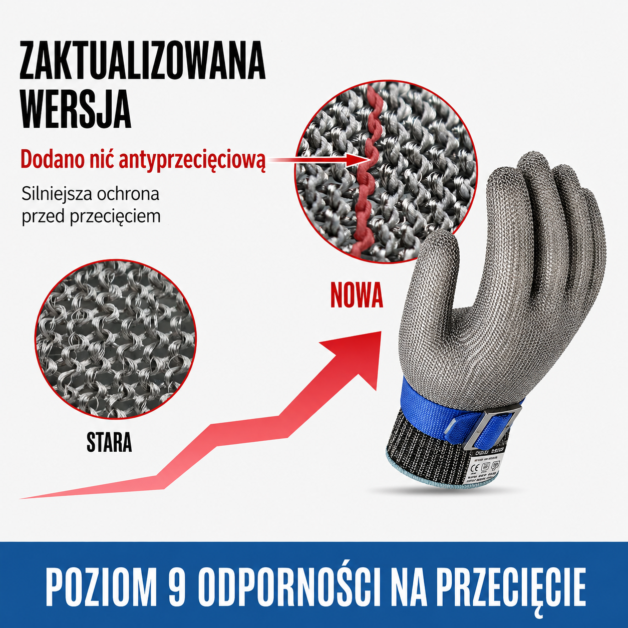 StalGrip™ - Profesjonalna rękawica antyprzecięciowa ze stali nierdzewnej 316L