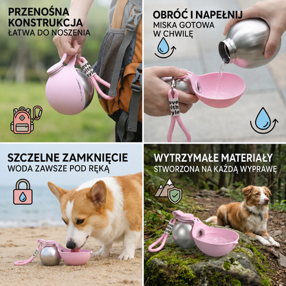 PsiaKropla™ - Kompaktowa Butelka i Miska 2w1 dla Psa