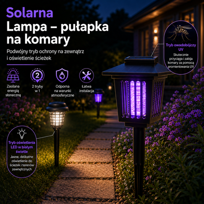 SolarnaTarcza™ - Solarna lampa przeciw komarom LED do ogrodu