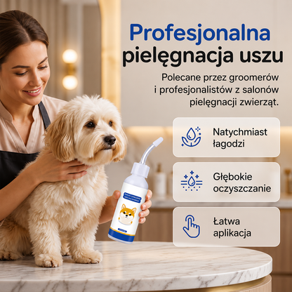 CzysteUszko™ - Łagodny Płyn do Czyszczenia Uszu Psów i Kotów