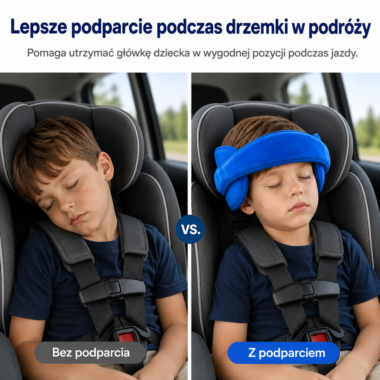 MiękkiSen™ - Miękkie Wsparcie Głowy i Szyi dla Dzieci w Podróży