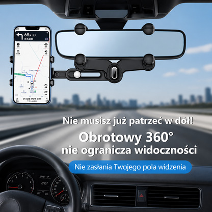 LusterGrip™ – Obrotowy i wysuwany uchwyt na telefon do lusterka samochodowego 360°
