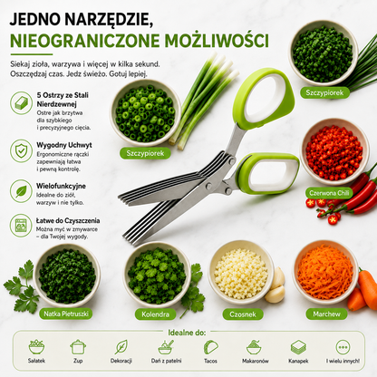 ZiołoCięcie™ – Nożyczki do Ziół 5-Ostrzowe ze Stali Nierdzewnej