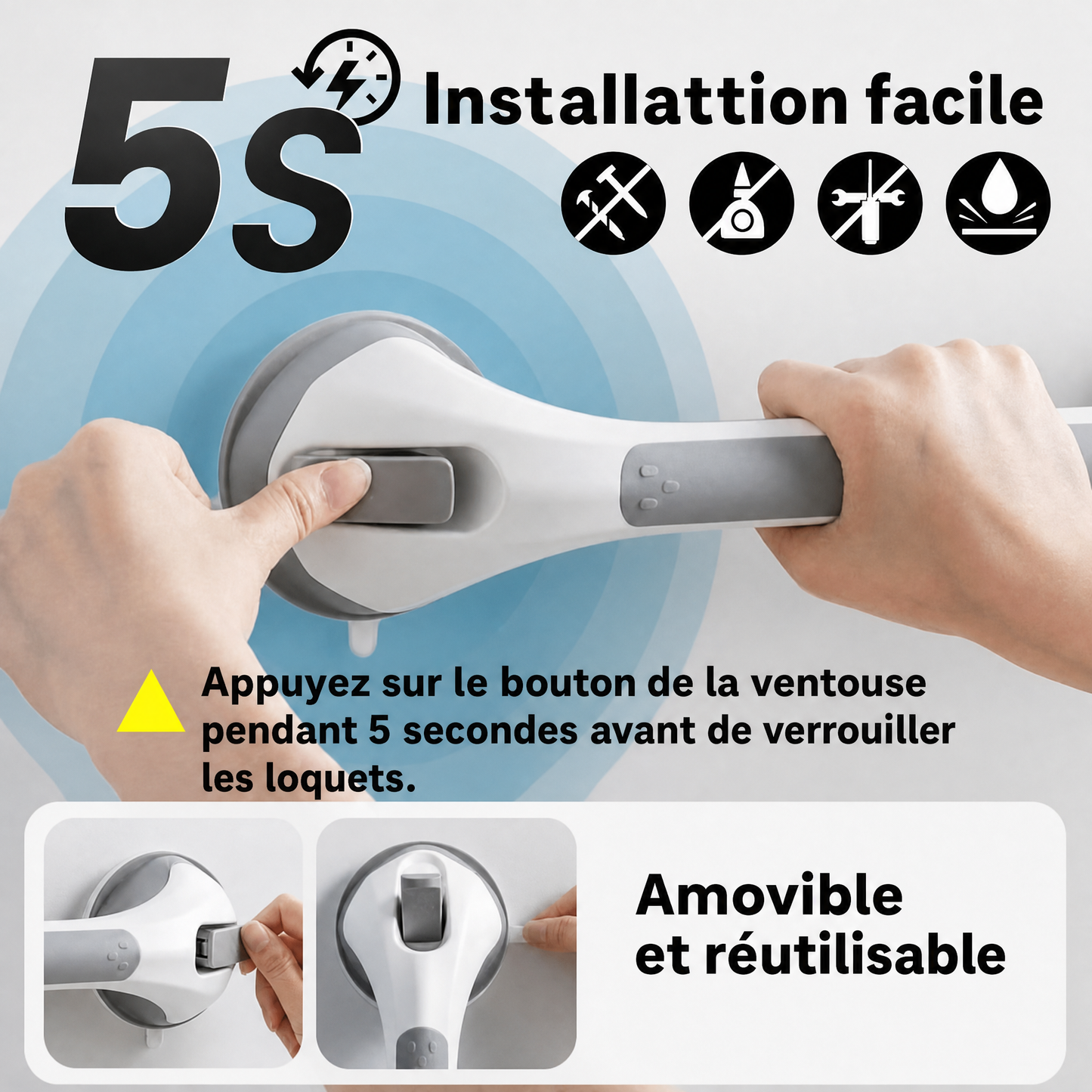 Barre d'appui pour douche