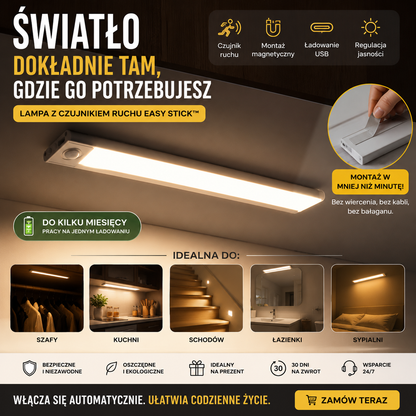 GlowSense™ Bezprzewodowa Lampka LED Aktywowana Ruchem