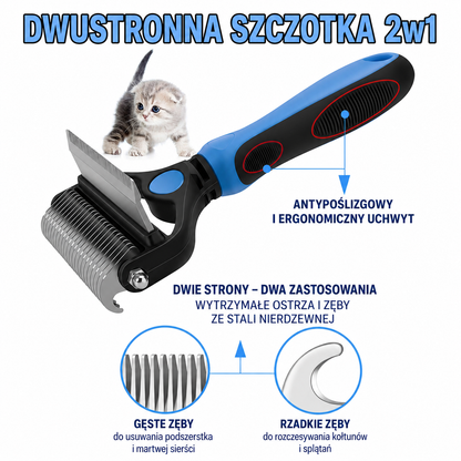 FurMaster – Profesjonalna Szczotka 2w1 do Usuwania Sierści i Kołtunów